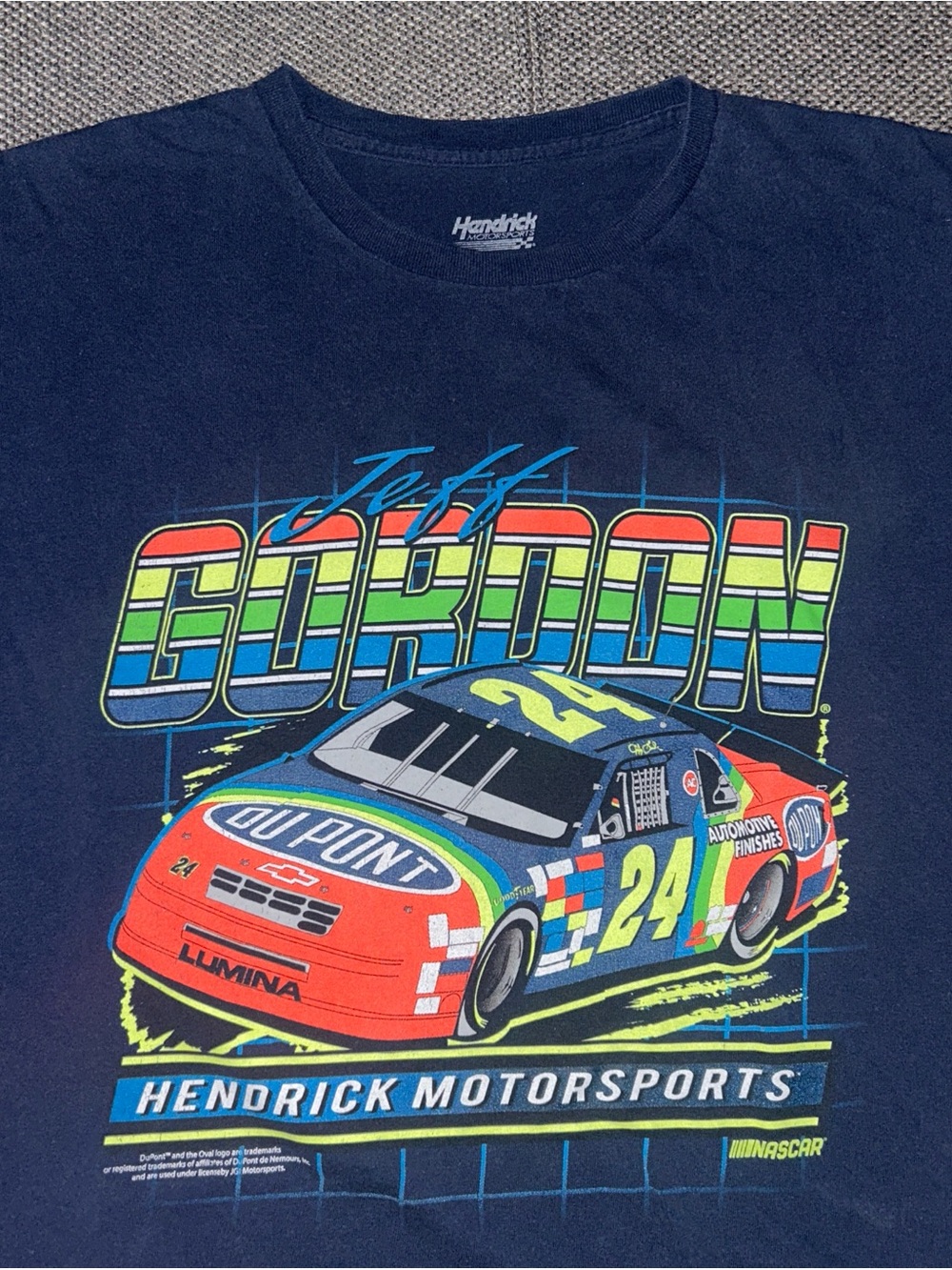 Jeff Gordon Hendrick Motorsports DuPont Race NASCAR Car Tee - Navy